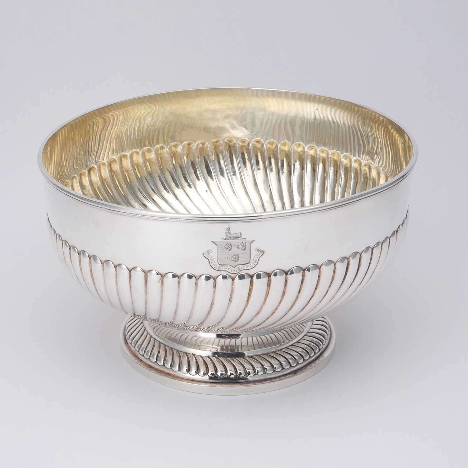 Lot 85 - George III Sterling Silver Fluted Centerpiece Punch Bowl