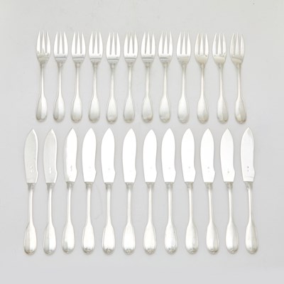 Lot 152 - French Silver Fish Flatware Service
