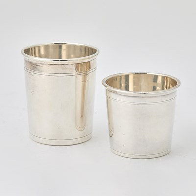 Lot 729 - Pair of Asprey Sterling Silver Graduated Beakers
