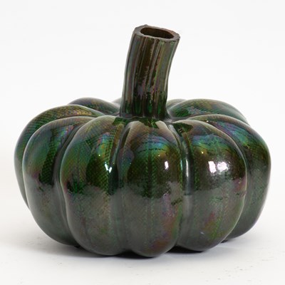 Lot 56 - Mexican Green Glazed Ceramic Pumpkin