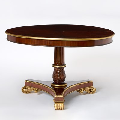 Lot 409 - Regency Style Parcel-Gilt Mahogany Center Table