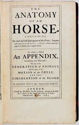 Lot 90 - The first English book on the anatomy of the horse