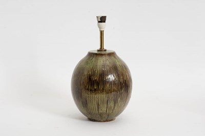 Lot 101 - Glazed Ceramic Oval Table Lamp