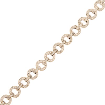 Lot 2116 - White Gold and Diamond Link Bracelet