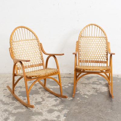 Lot 84 - Pair of Bentwood Snowshoe Rocking Chairs