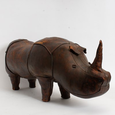 Lot 143 - After Dimitri Omersa Leather Covered Rhinoceros-Form Ottoman