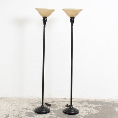 Lot 129 - Robert Dudley Best Chromed and Painted Metal “Bestlite” Adjustable Torchère Floor Lamp