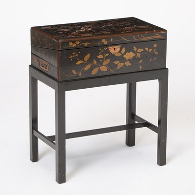 Lot 509 - Chinese Export Gilt Decorated Black Lacquer Lap Desk