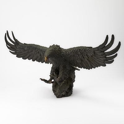 Lot 645 - Patinated Bronze Figure of a Spread Wing Eagle