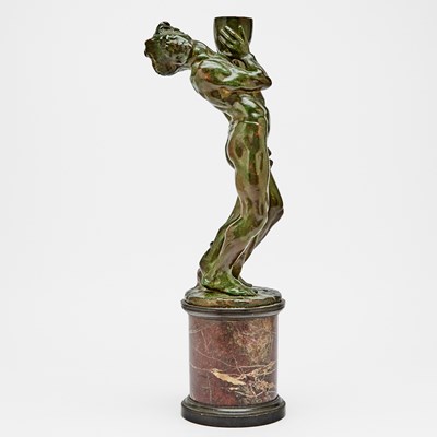 Lot 596 - Patinated Bronze Sculpture of Male