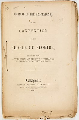 Lot 23 - Proceedings of the Secession Convention of Florida