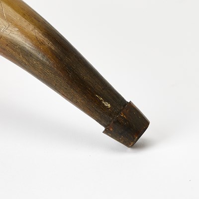 Lot 3 - An American Revolution map-engraved powder horn dated from Ticonderoga in 1777