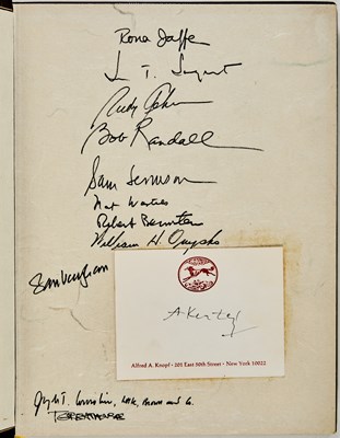 Lot 204 - Kertesz's Of New York, signed by the artist and others