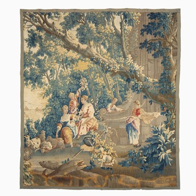 Lot 690 - Aubusson Pastoral Tapestry Panel