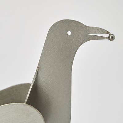 Lot 398 - Pair of Francois-Xavier Lalanne Aluminum "L'Oiseau d'Argent" Candle Holders