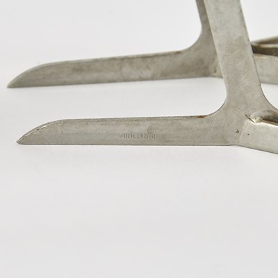 Lot 398 - Pair of Francois-Xavier Lalanne Aluminum "L'Oiseau d'Argent" Candle Holders