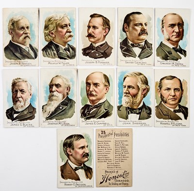 Lot 52 - Complete set of 1888 (N124) Duke "Presidential Possibilities" trade cards