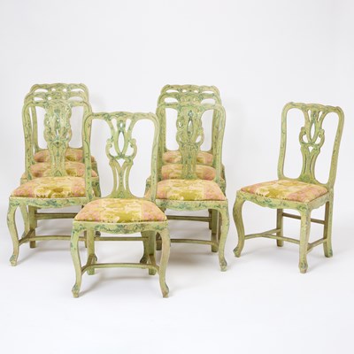 Lot Set of Eight George III Style Painted Side Chairs