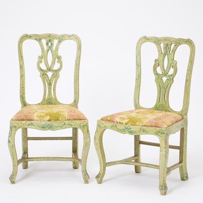 Lot 143 - Set of Eight George III Style Painted Side Chairs