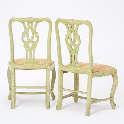 Lot 143 - Set of Eight George III Style Painted Side Chairs