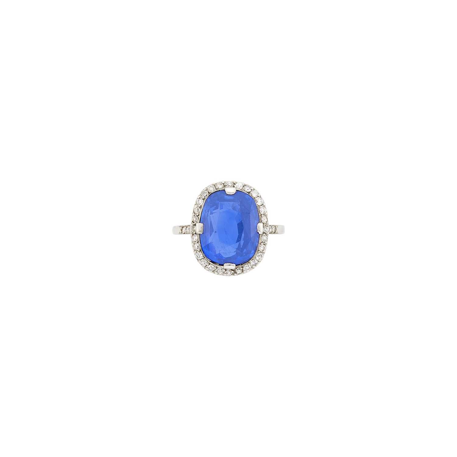 Lot 148 - Platinum, Sapphire and Diamond Ring