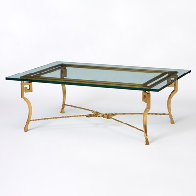 Lot 639 - Gilt-Metal and Glass Low Table