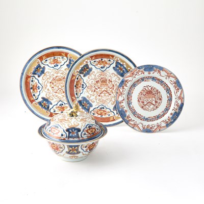 Lot 412 - Group of Chinese Export Porcelain Dutch Decorated Armorial Wares