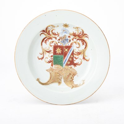Lot 430 - Chinese Export Dutch Decorated Armorial Soup Plate