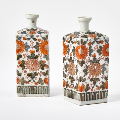 Lot 435 - Pair of Samson Japanese Style Imari Porcelain Bottles