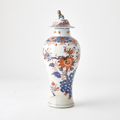 Lot 413 - Chinese Export Imari Porcelain Covered Baluster Vase