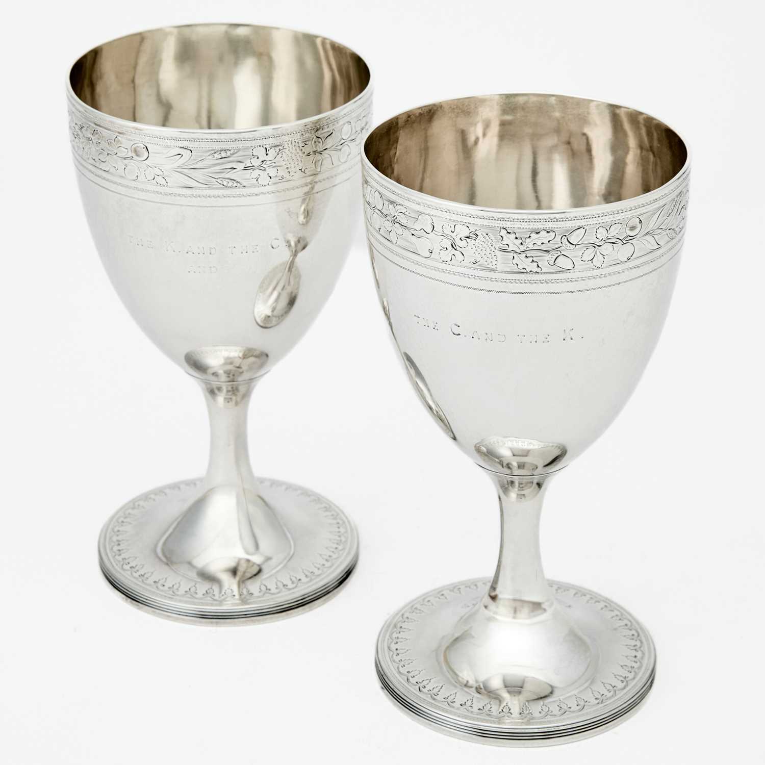 Lot 89 - Pair of George III Sterling Silver Goblets
