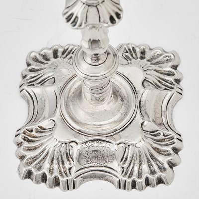 Lot 73 - Pair of George II Sterling Silver Candlesticks