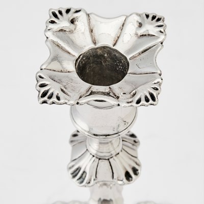 Lot 73 - Pair of George II Sterling Silver Candlesticks