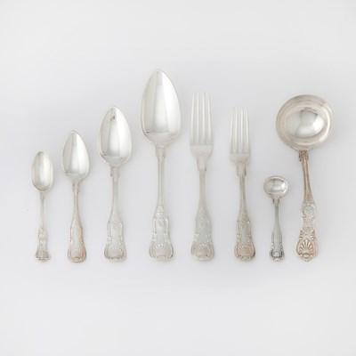 Lot 206 - Assembled American Silver "King's" Pattern Flatware Service