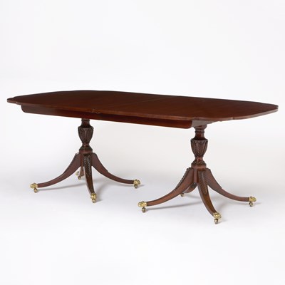 Lot 606 - George III Style Mahogany Double-Pedestal Dining Table