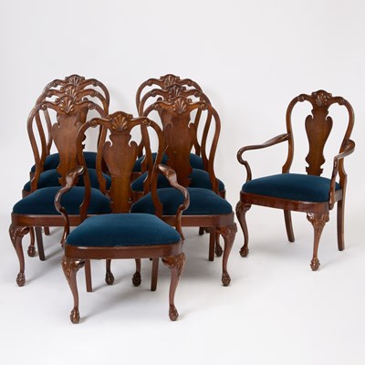 Lot 648 - Set of Eight George II Style Mahogany Dining Chairs