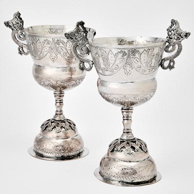Lot 176 - Pair of South American Silver Cups