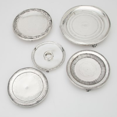 Lot 231 - Five Silver Salvers and Waiters