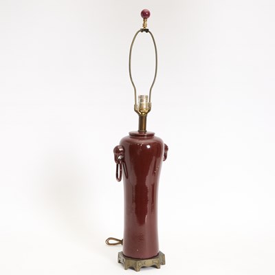 Lot 33 - Chinese Oxblood Porcelain Lamp