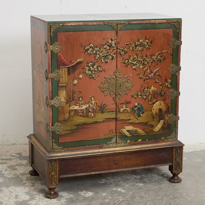 Lot 8 - Chinoiserie Painted Two-Door Cabinet