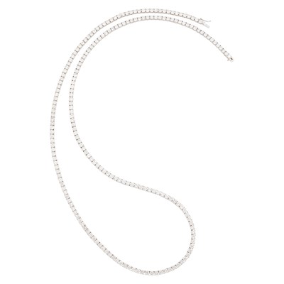 Lot 146 - Long White Gold and Diamond Necklace