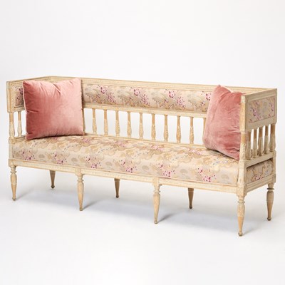 Lot 644 - Swedish Gustav IV White Painted and Carved Wood Settee
