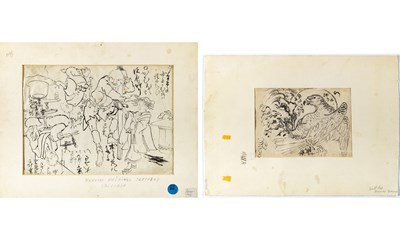 Lot 319 - Two Japanese School Drawings attributed to Hokusai