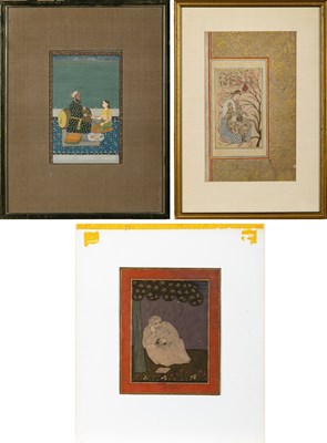 Lot 357 - Three Indian and Indo-Persian School Painted Miniatures