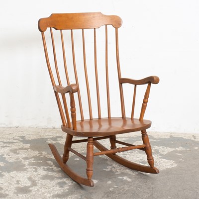 Lot 98 - Maple Windsor Rocking Chair