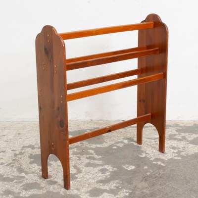 Lot 99 - Stained Pine Linen Rack