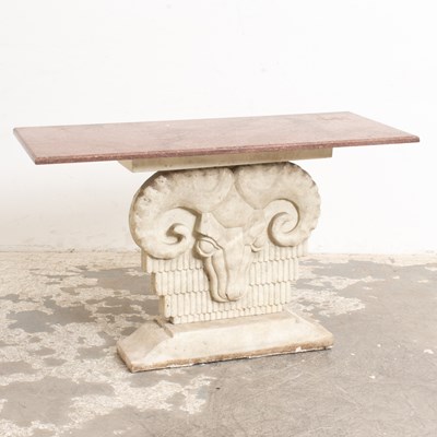 Lot 134 - Ram Head Concrete Bases Console
