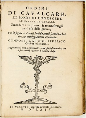 Lot 82 - Federico Grisone's foundational treatise on dressage