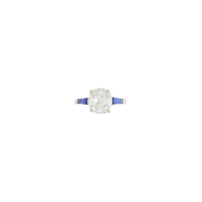 Lot 85 - Platinum, Diamond and Sapphire Ring