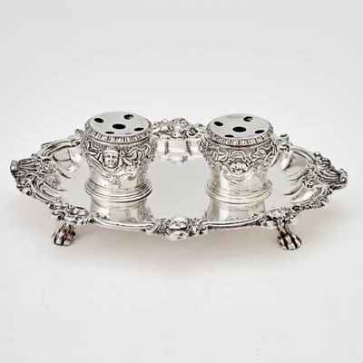 Lot 125 - George V Sterling Silver Inkstand